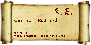 Kanizsai Rodrigó névjegykártya